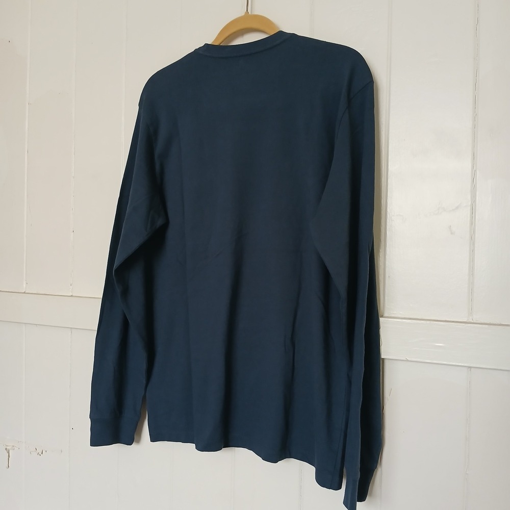 Katin Shirt Henley Long Sleeve Top Men's Medium Organic Cotton Blue Surf Outdoor - Picture 4 of 13